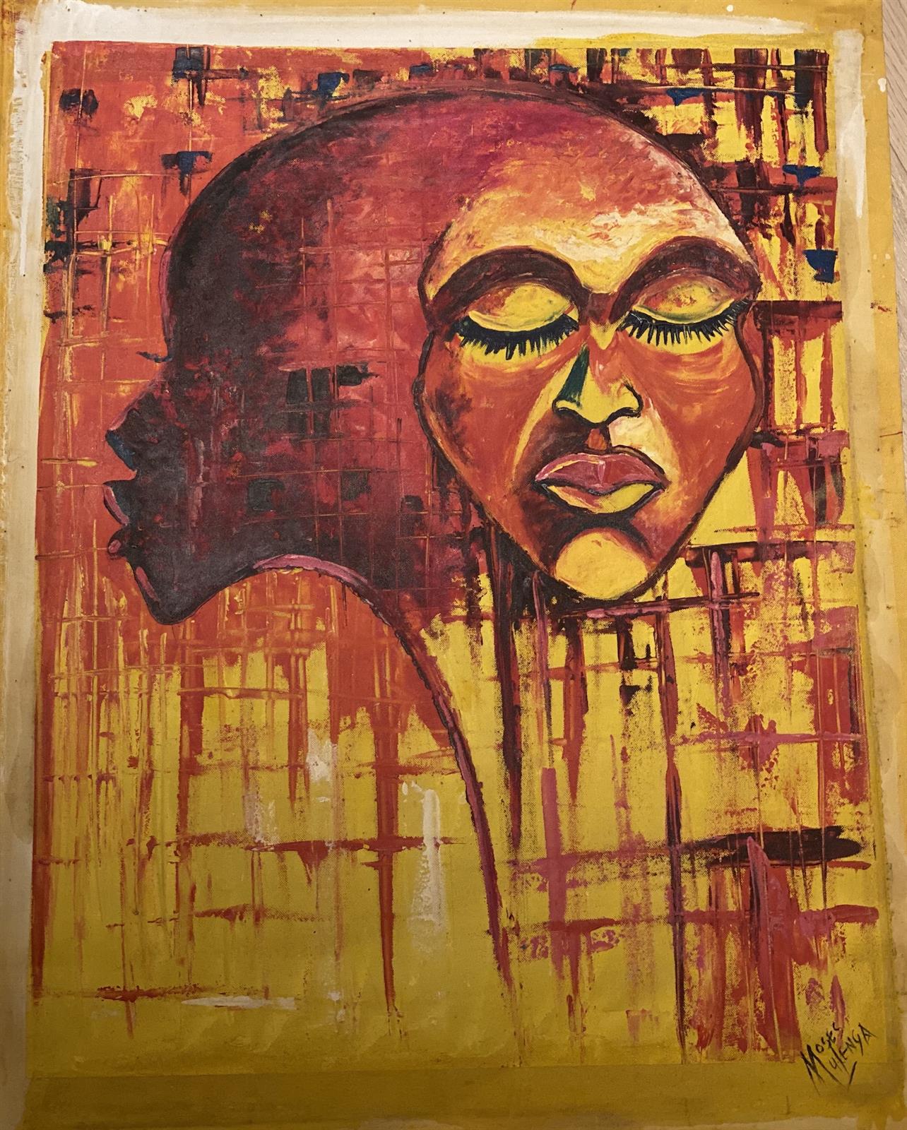 Maleri, afrikansk ansikt